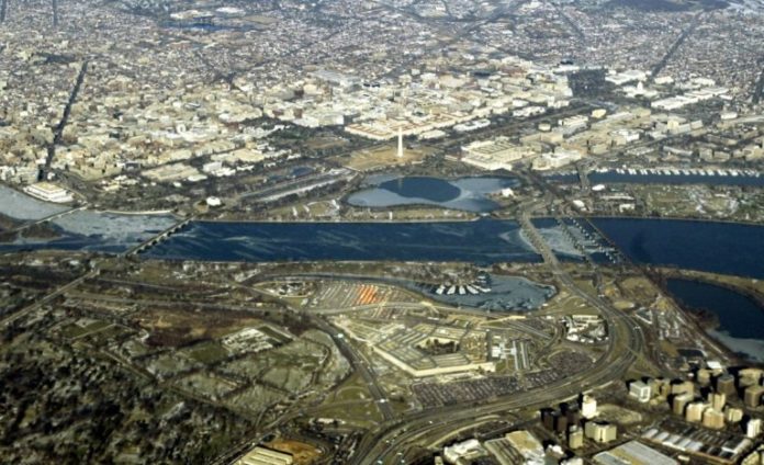 Una vista aérea de Washington DC.