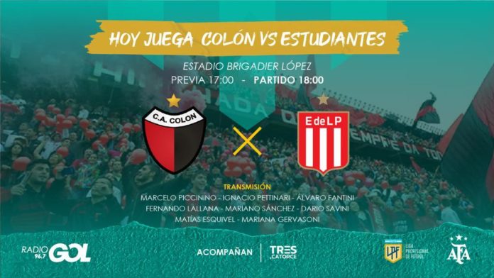 Colón Estudiantes, 18 hs transmisión de Radio GOL