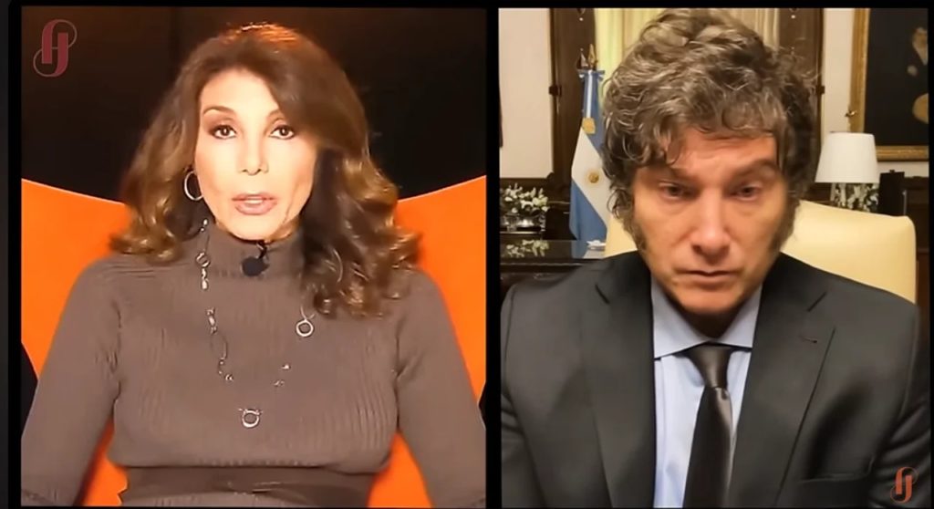 El presidente Javier Milei en su entrevista con la periodista Patricia Janiot.