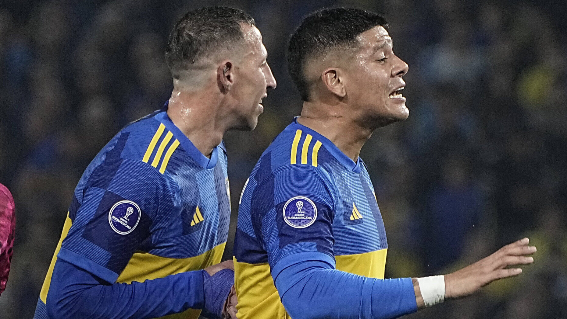 Marcos Rojo y Cristian Lema - Boca Juniors vs Independiente del Valle - Copa Sudamericana 2024 - 24 de julio de 2024 - P