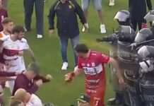 Los jugadores de Morón fueron rociados con gas pimienta por la policía en la semifinal ante Deportivo Madryn