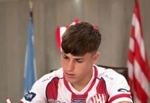 Santiago Grella firmó su primer contrato en Unión