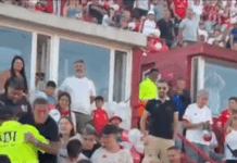 INCIDENTES entre hinchas de Huracán y jugadores de San Lorenzo antes del clásico