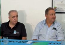 ARIEL SCLAFANI Y EL INTENDENTE POLETTI EN LA PRESENTACIÓN DEL ACTO POR EL 2 DE ABRIL