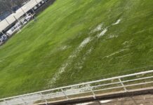 ¿Se juega? La cancha de Acasusso con agua