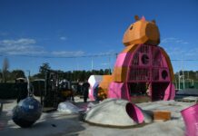 Avanzan las obras en el Parque del Sur para darle vida al Fan Fest de los Juegos Suramericanos